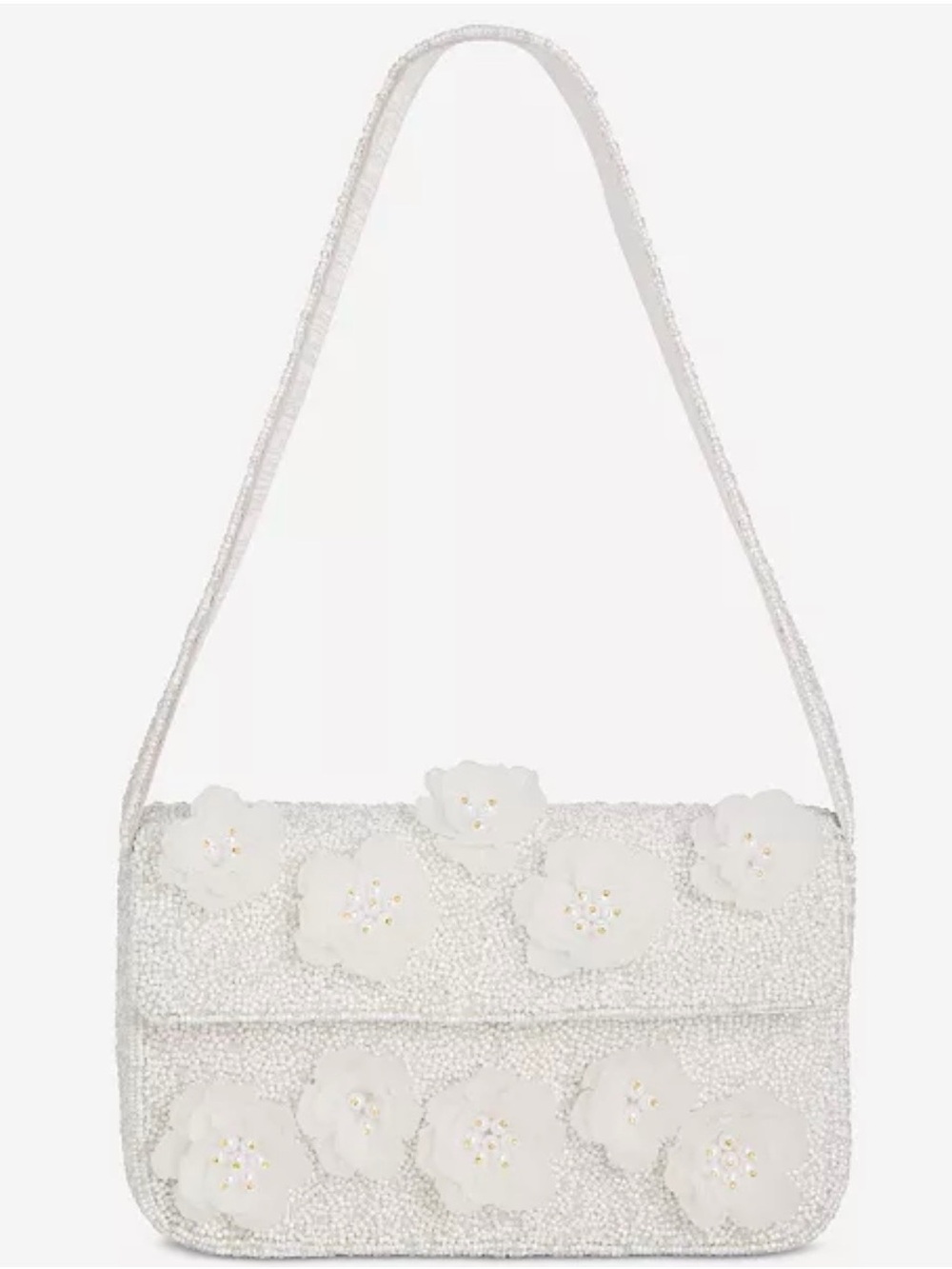 Hand Beaded 3D Flower Shoulder Bag